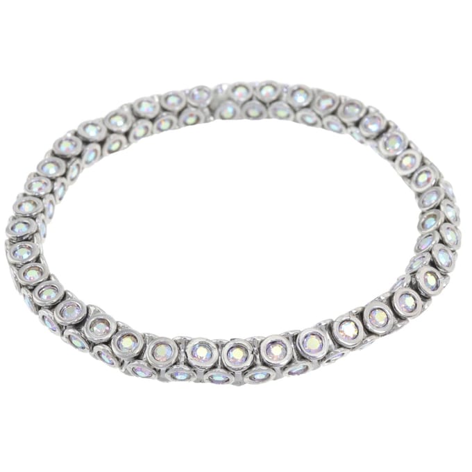 Behave - Elastische armband met kristal steentjes - feestelijk - 15,5 cm