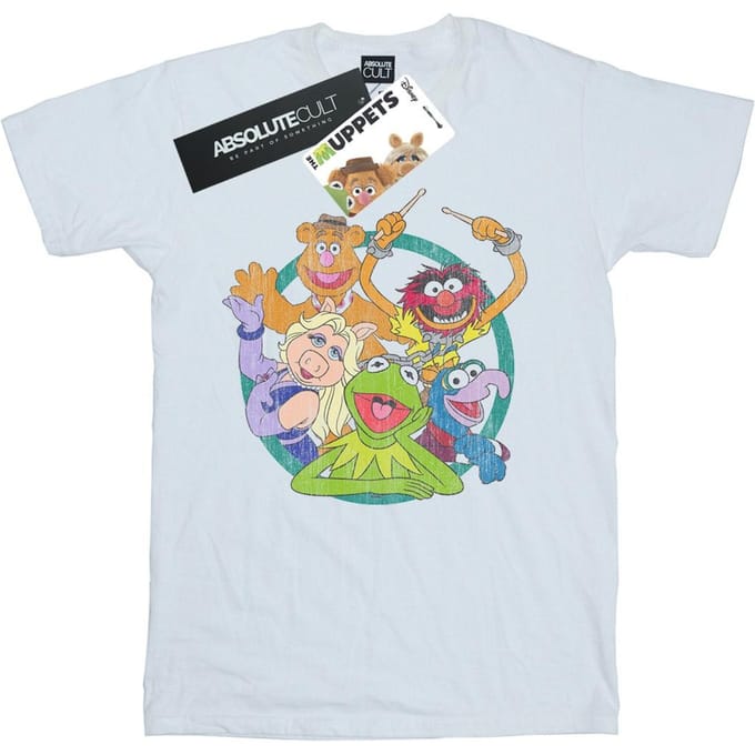 Disney Heren The Muppets Groep Cirkel T-Shirt (Wit)