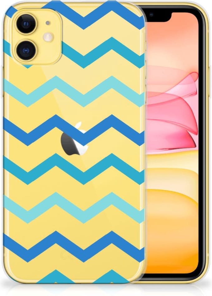 Apple iPhone 11 TPU bumper Zigzag Blauw
