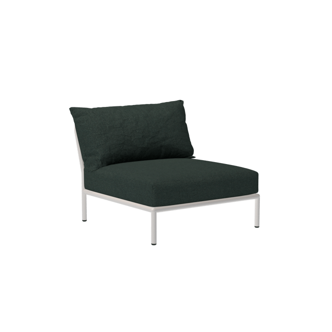 HOUE LEVEL 2 Loungestoel Gedempt wit - Sunbrella Heritage alpine green