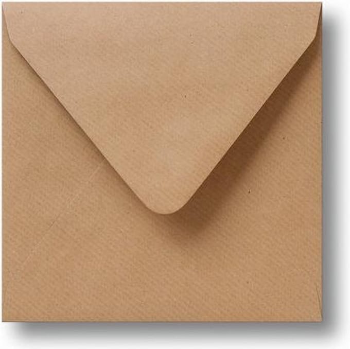 Envelop 16 x 16 Kraft bruin, 100 stuks