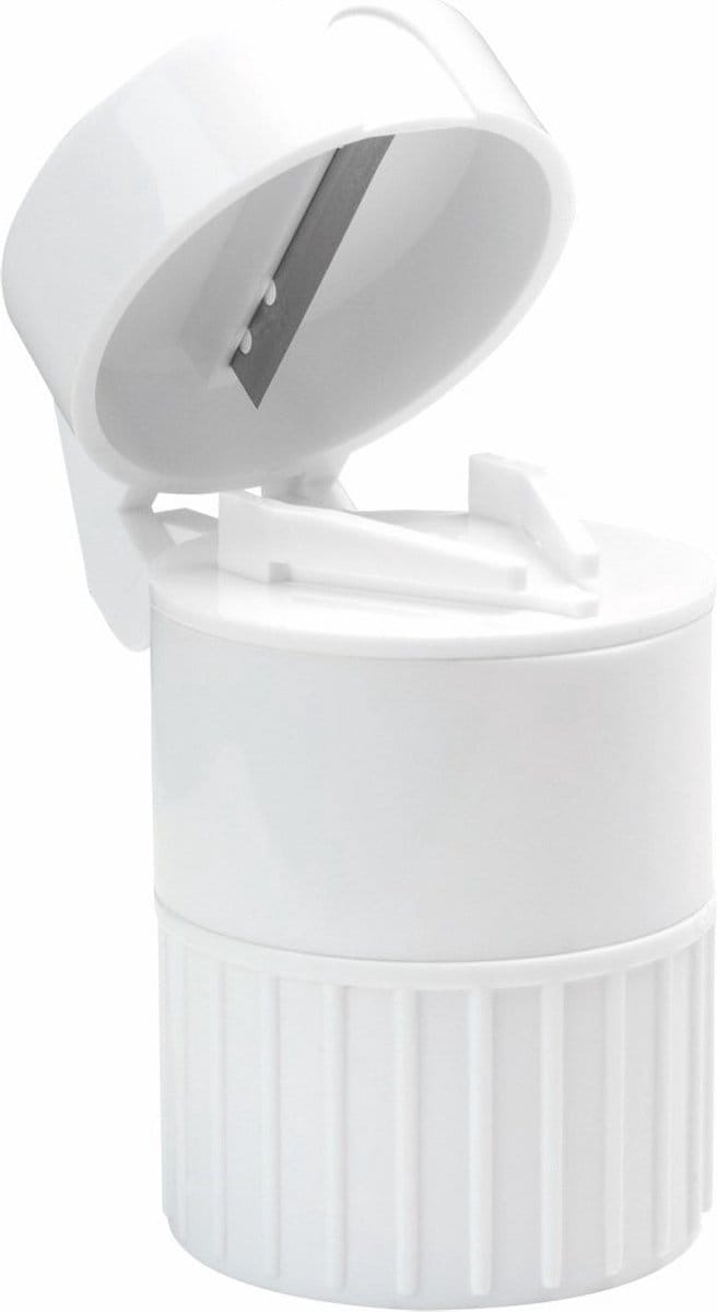 Pillenvergruizer/ -splijter Wit | 7 x 4 cm met 2 compartimenten - /opbergvakken