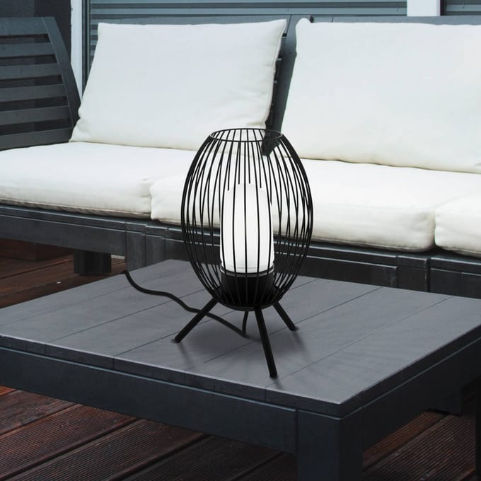 EGLO Fusignano Tafellamp Buiten - E27 - 41 cm - Zwart/Wit