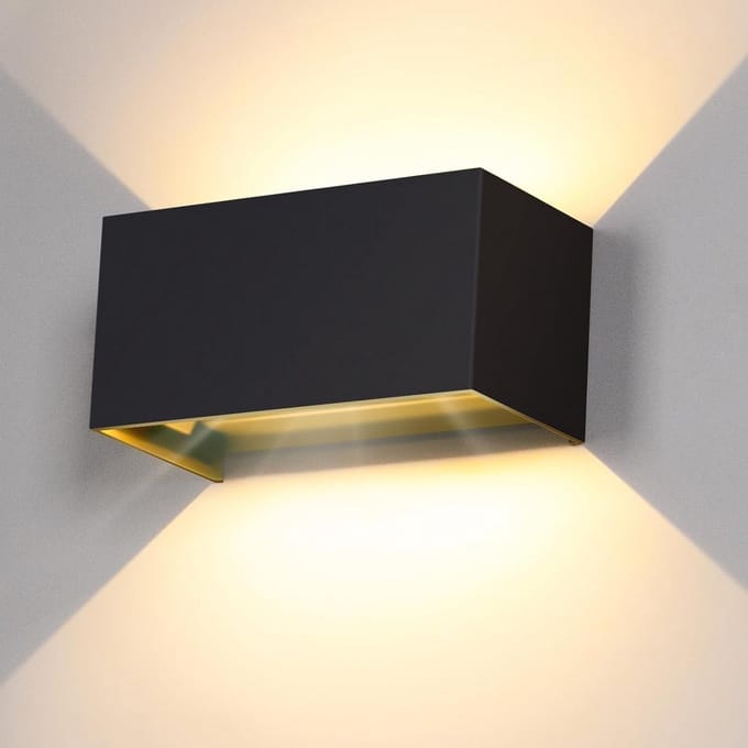 Verstelbare LED Buiten Wandlamp Zwart IP65 20W Warm Wit Up Down Verlichting