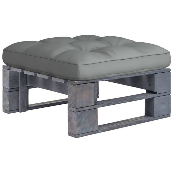vidaXL - Tuinhocker - pallet - geïmpregneerd - grenenhout - grijs
