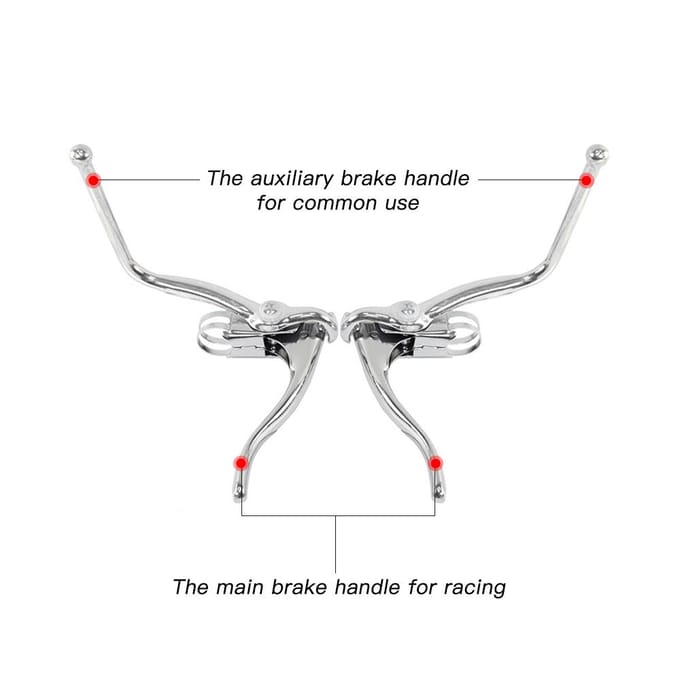 Poignée de frein double en aluminium léger pour vélo, VTT, vélo de route, leviers de frein de cycle white
