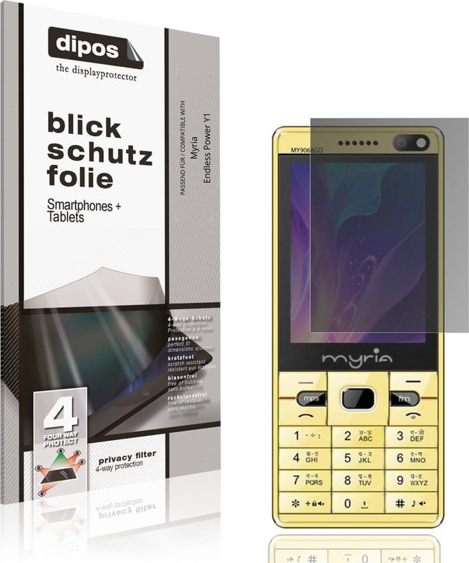 dipos – Matte Privacy Screenprotector geschikt voor Myria Endless Power Y1 | Anti-Spy Beschermfolie