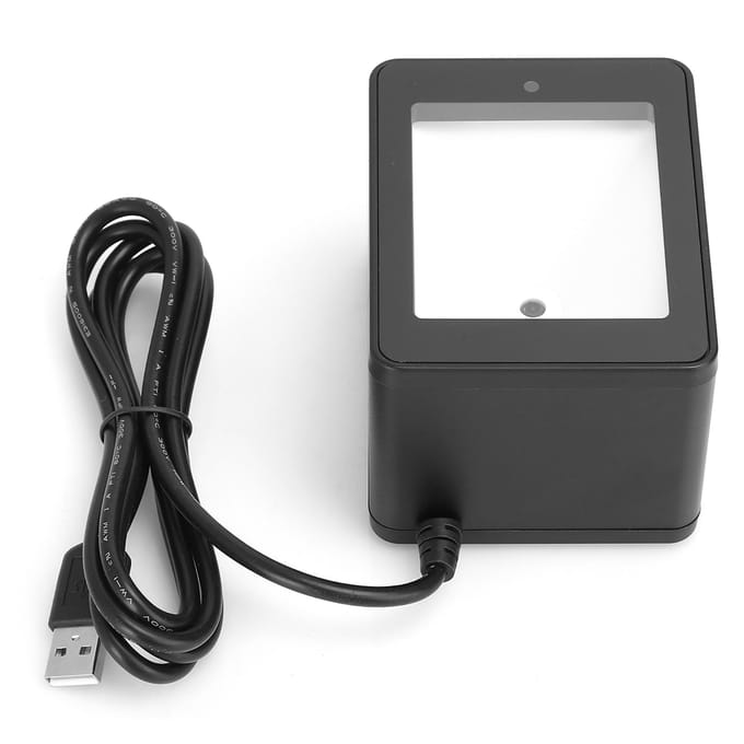 Scanner de codes-barres de bureau Plateforme de lecture de codes QR Supermarché Paiement mobile YHD‑9800YHD‑9800 blanc