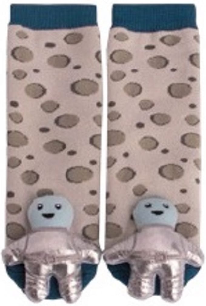 Babysokken met rammelaar en anti slip - dierenmotief