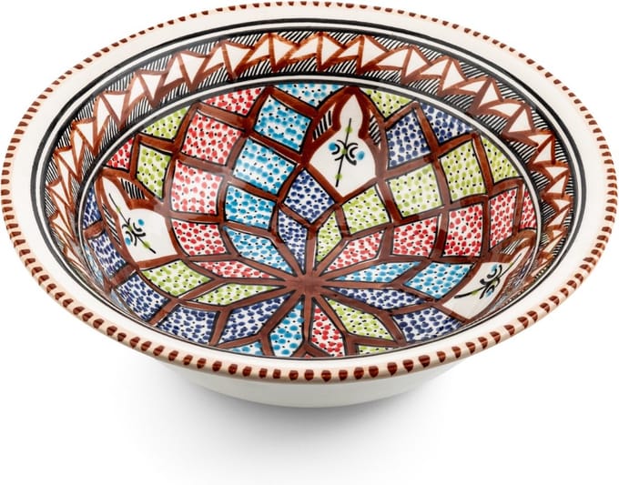 Saladier Marron Ø 30 cm aardewerk bruin wit | SS.MA.30 | Dishes & Deco