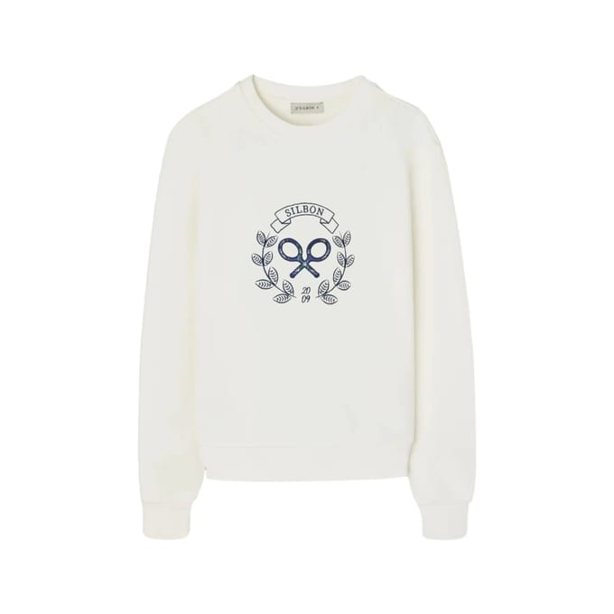 Katoenen sweatshirt met hart rackets patroon voor dames Silbon