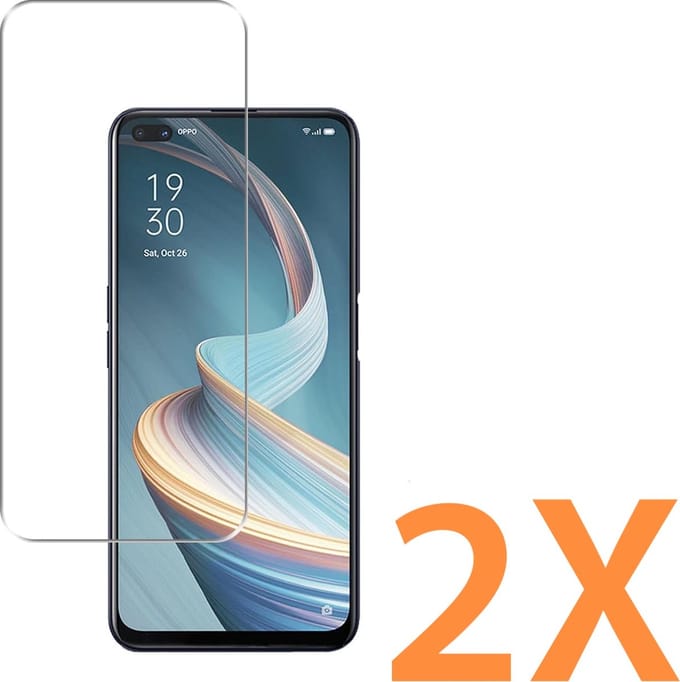 Glasplaatje Geschikt voor: OPPO Reno 4Z - 2x Screenprotector - screen protector - glas - bescherm - beschermglas