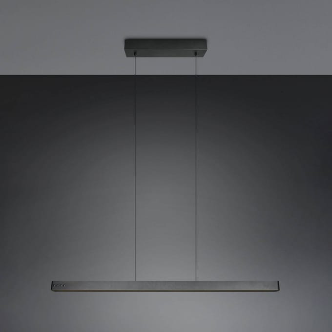 Trio Lighting LED hanglamp Donegal, zwart, lengte 150 cm, CCT