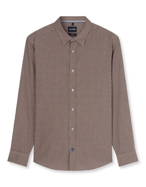 OLYMP Casual Overhemd, Regular Fit, Kent, Caramel