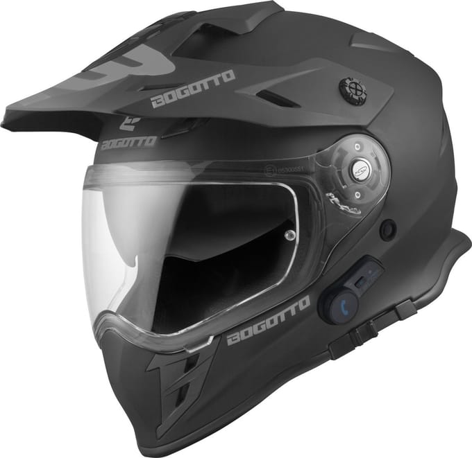 Bogotto H331 BT Bluetooth Mat Zwart Enduro Helm - Helm