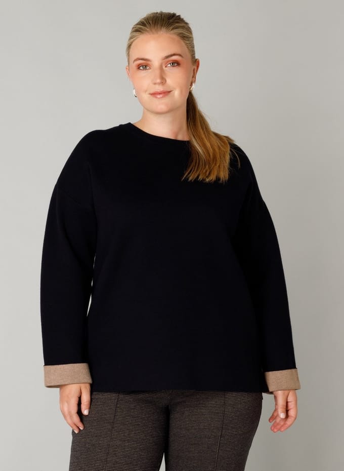 YEST CURVE Freja Tops - Dark Navy - maat X-0(44)