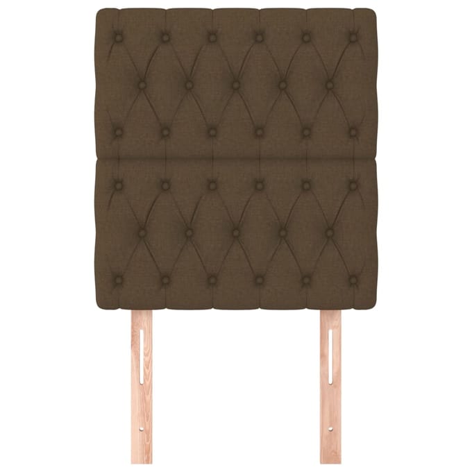 vidaXL - Hoofdbord - donkerbruin - 80x7x118/128 - cm - stof