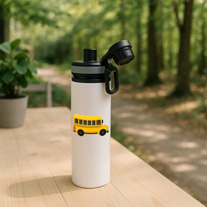 Hacebo® - Bussen waterfles met draaidop grijs - Auto - Buschauffeurs - Schoolbus - buschauffeuse - water fles - 850ML