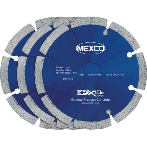 Mexco diamantschijven universeel 115x22,2mm (3 Stuks)