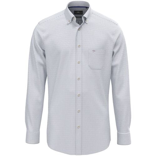 Fynch-Hatton Overhemd Fine Stripe Washed Oxford Harbor Blue / male