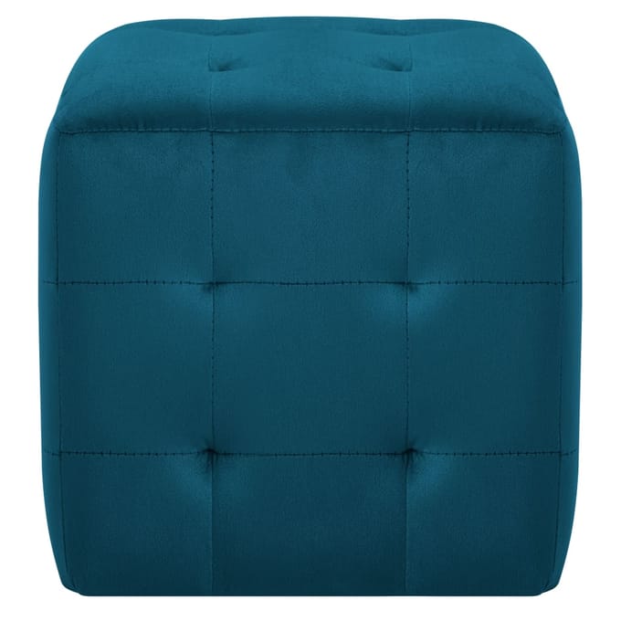vidaXL - Poef - 2 - st - 30x30x30 - cm - fluweel - blauw