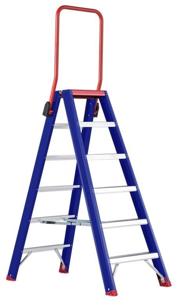 Altrex Taurus Dubbel Oploopbare Trap (TDO) 6 treden - Blauwe editie - Werkhoogte: 3,4 m - NEN-2484 professioneel ARBO gebruik