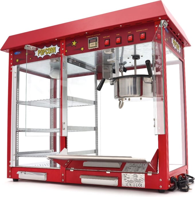 Popcorn Machine – 150 gr – met Warmhoudvitrine