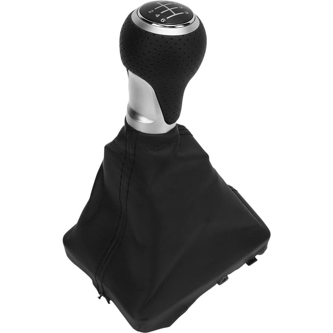 Auto 6 Versnellingen Pookknop Witte Belettering Ergonomisch Vervanging voor A6 C6 2004?2011 LHD Zilver black