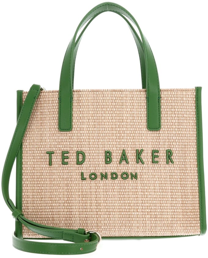 Ted Baker handtas schoudertas Paolina Faux Raffia Small Icon Bag Green beige