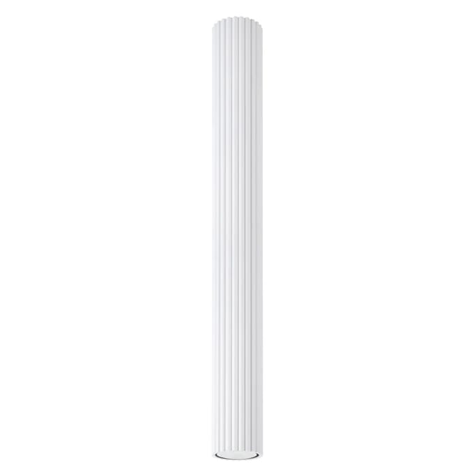 Plafondlamp KARBON 60 extra lange geribbelde buisspot van 60 cm - Sollux Lighting - IP20 - Wit aluminium behuizing - 6.5 x 6.5 x 60 cm - 1 x GU10 LED, exclusief lichtbron - Max. 10 W - Minimalistische plafondlamp voor woonkamer, eetkamer en keuken