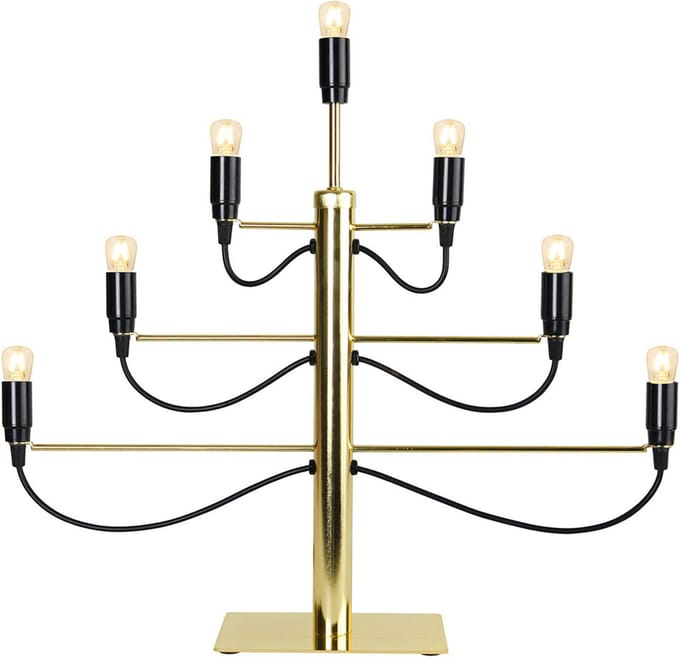 Star Trading piramidevormige kandelaar 'Milano', E14-fittingen, netvoeding, zwart, H 52 cm, B 60 cm