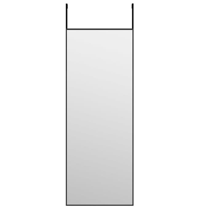 vidaXL - Deurspiegel - 30x80 - cm - glas - en - aluminium - zwart