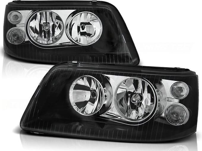 Koplampen VW T5 04 03-08 09 ZWART