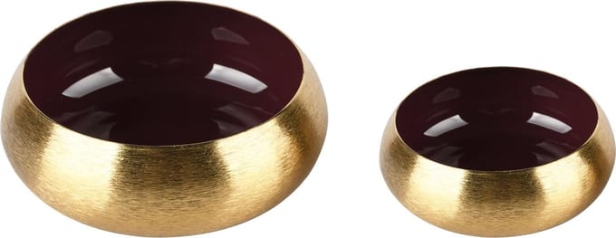 Dekoratief | Set 2 theelichthouders, goud/bruin, metaal, 11x11x5cm | A248296