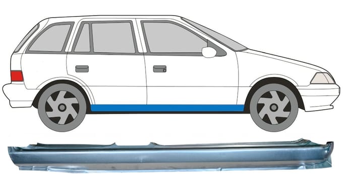 Volledige dorpel voor Suzuki Swift 1988-2004 / Rechts
