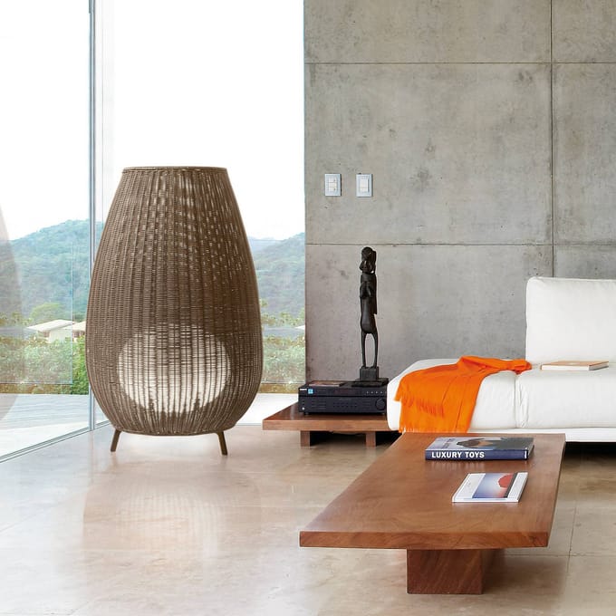 Bover LED terraslamp Amphora, 123 cm grafietbruin/bruin