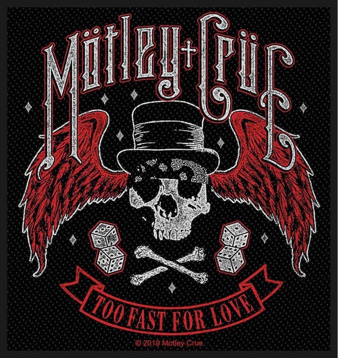 Mötley Crüe Too Fast For Love Patch zwart-rood-wit Polyester Unisex - Band merch, Bands