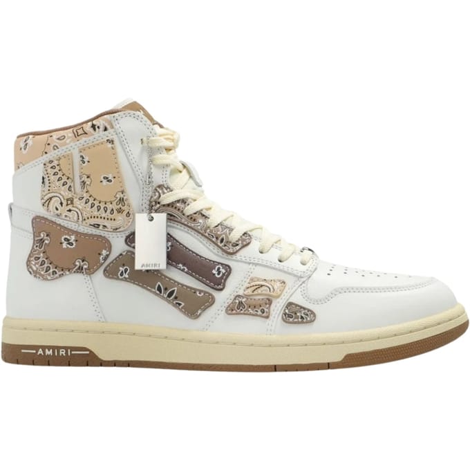 Amiri Bandana Skel Top hoge witte sneakers