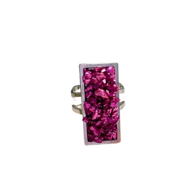2 Love It - Crush of Silver - dames - ring - verstelbaar - fuchsia