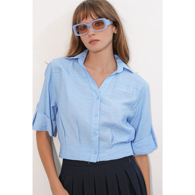 Oversized Crop Shirt