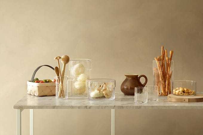 L.S.A. - Wicker Voorraadpot 12,5 cm - Glas - Transparant