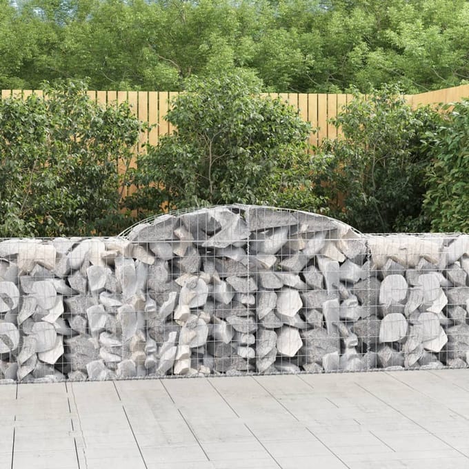 vidaXL - Schanskorven - 11 - st - gewelfd - 300x50x80/100 - cm - ijzer