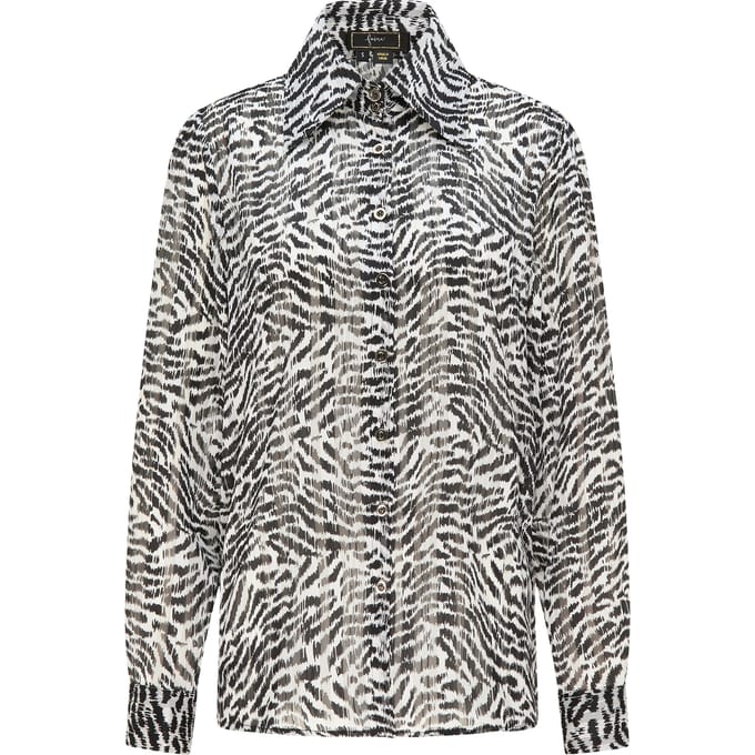 Faina Blouse Dames wit zwart
