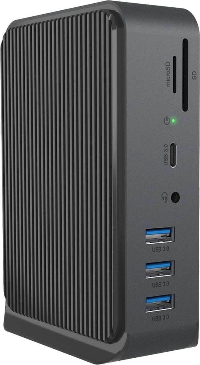 ICY BOX IB-DK2261AC Draadloos USB 3.2 Gen 1 (3.1 Gen 1) Type-C Antraciet