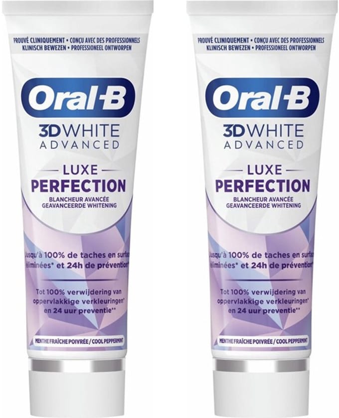 Oral-B 3D White geavanceerde tandpasta luxe perfectie 2 x 75 ml