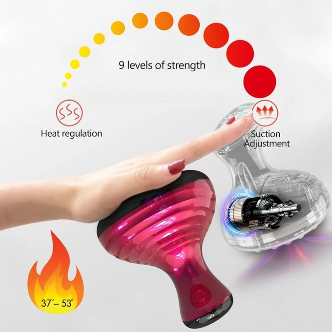 Elektrische Cupping Set Schrapende Massage Tool met 9 Niveaus Temperatuur & Sterkte USB Oplaadbare Gua Sha Massager groen