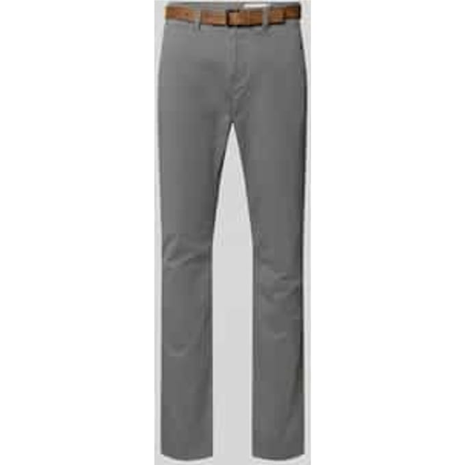Tom Tailor Denim - Slim-fit chino met riem - Maat 33/34 - Castlerock Grey