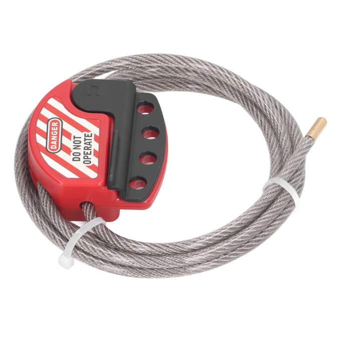 Cadenas à câble de consignation Dispositif de verrouillage réglable Acier inoxydable 4 trous de clé pour la gestion des réparations red