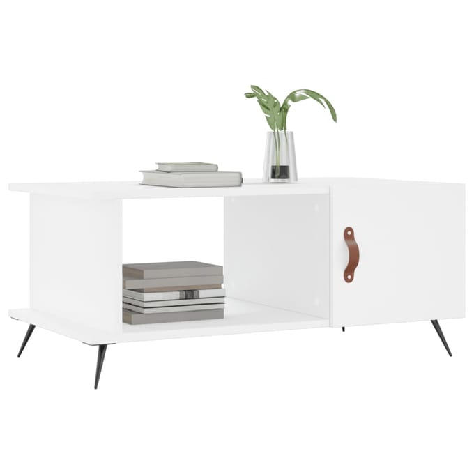vidaXL - Salontafel - 90x50x40 - cm - bewerkt - hout - wit