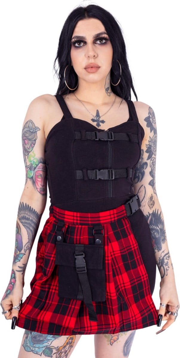 Chemical Black - NORMAL IS AN ILLUSION Korte jurk - 2XL - Zwart